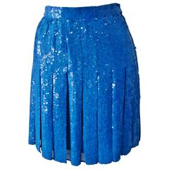 Rare Ella Singh Silk Sequin Pleated Skirt 1990's