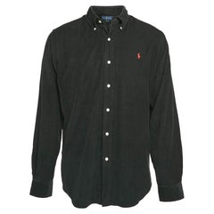 Ralph Lauren Black Corduroy Button Front Shirt L