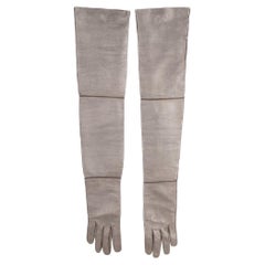 Guanti lunghi in pelle argentata Peachoo+Krejberg