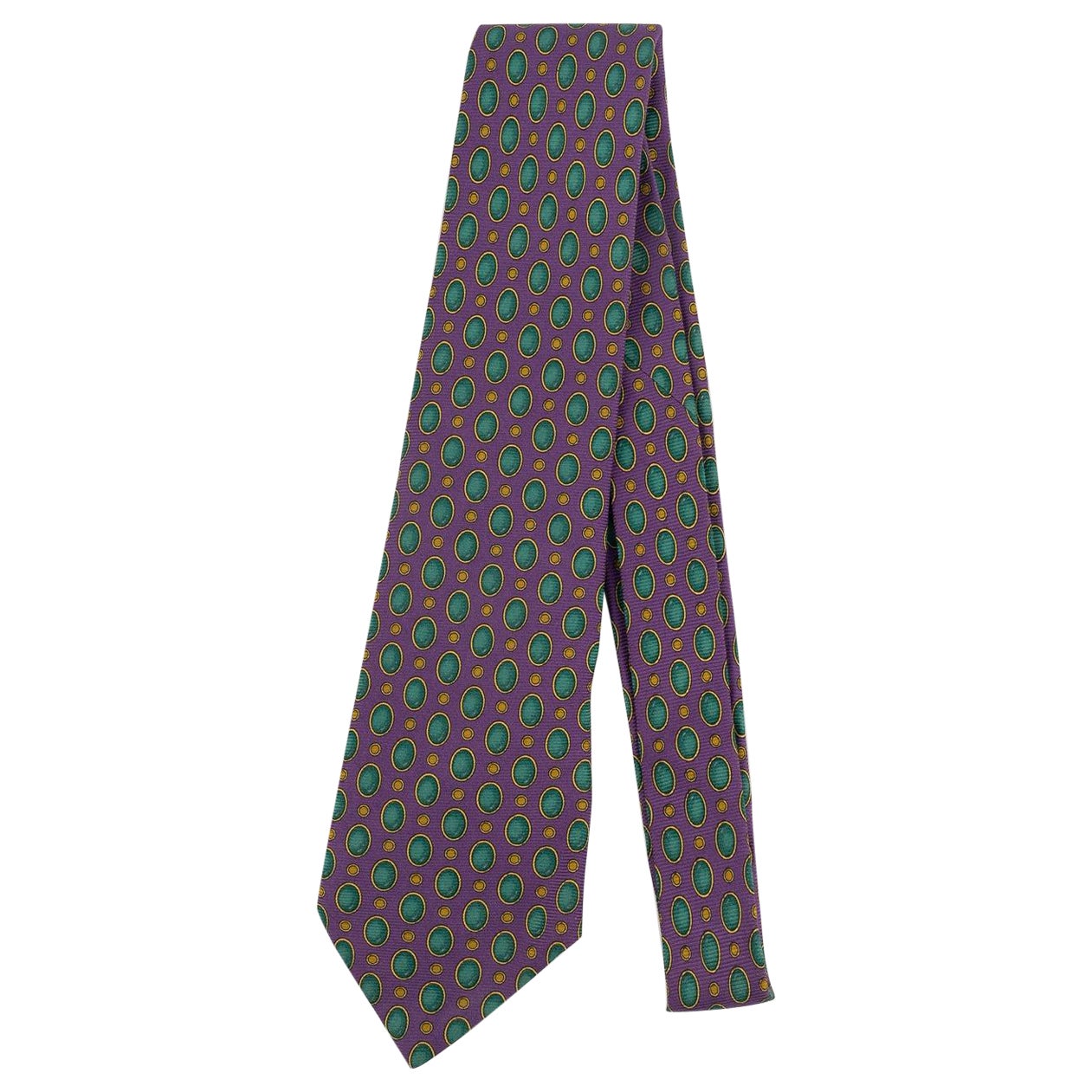 Chanel Green and Purple Silk Tie
