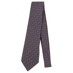 Chanel Green and Purple Silk Tie