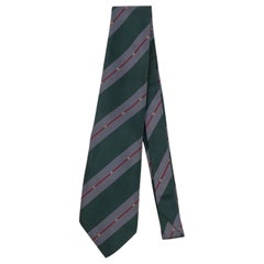 Corbata de seda con motivos en tonos azules y verdes Chanel