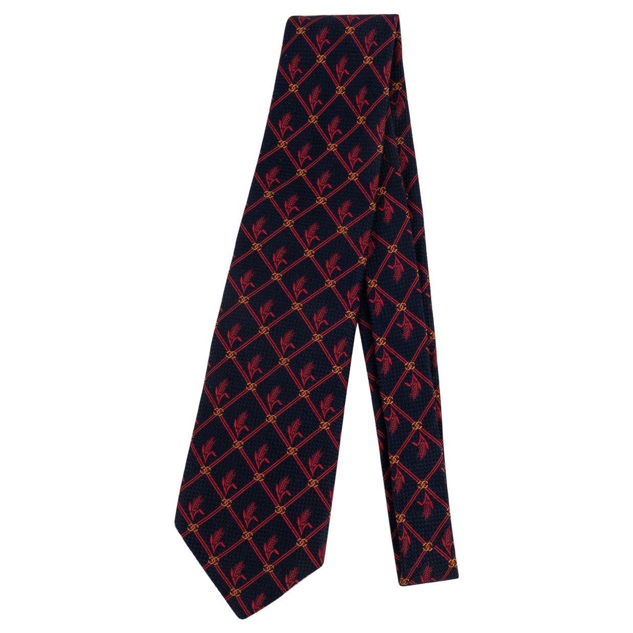 Chanel Blue Silk Tie