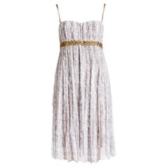 UNWORN Dolce & Gabbana Grey Corset Lace Cocktail Midi Dress as seen on Paris 44