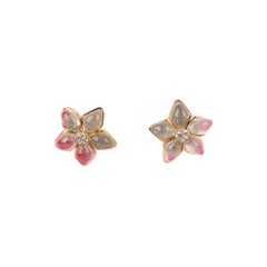 Boucles d'oreilles Augustine en métal doré transparent