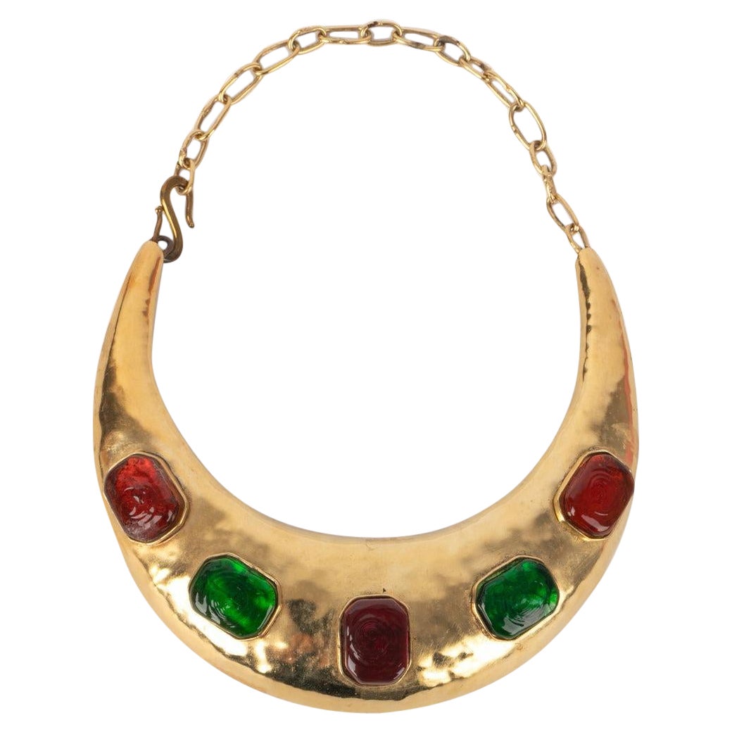 Collana Frances Patiky Stein in metallo dorato multicolore in vendita