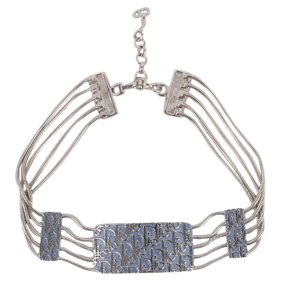 Collana girocollo in metallo argentato di Christian Dior