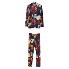 H/W 1996 Issey Miyake Samt Ensemble mit Blumenmuster aus Samt