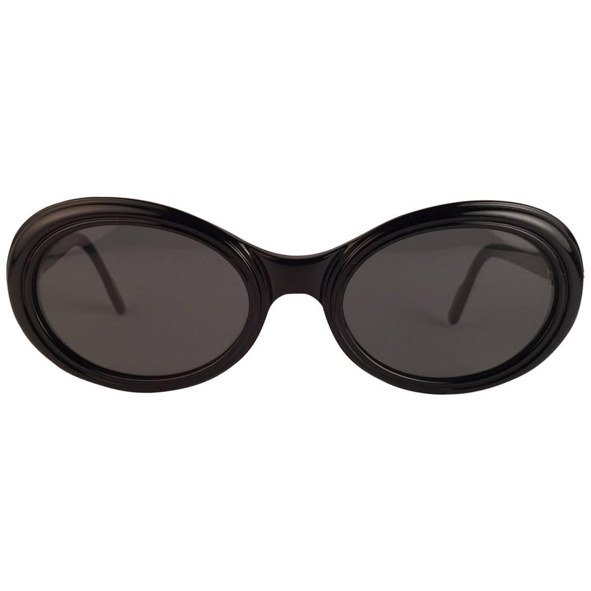 Cartier Frisson Black Medium Sunglasses 18k Gold France 1991