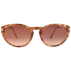 Vintage  Cartier Aurore Jaspe Gold Sunglasses Brown France 18k Gold 1991
