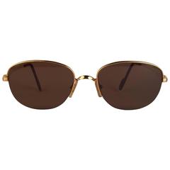 Cartier Montaigne Half Frame 53mm Sunglasses 18k Gold Sunglasses France 8