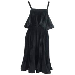 Nina Ricci Haute Couture Black Silk Pleated Dress - 4 - 1986 10