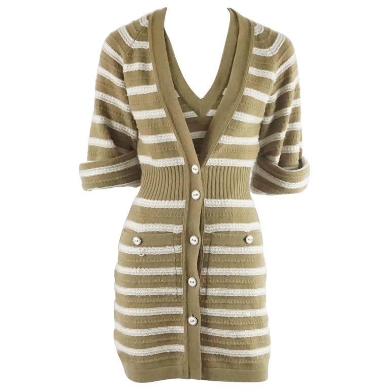 Chanel Runway Camel and Ivory Cashmere Sweater Dress with Top - 34 - 2015  at 1stDibs