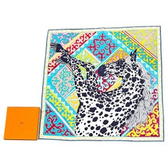 Hermes New in Box Appaloosa Des Steppes 90cm by Alice Shirley Rare Silk Scarf
