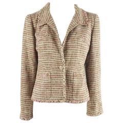 Chanel Brown and Pink Tweed Jacket with 4 Pockets - 42 6