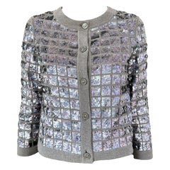 Chanel New Anna Wintour Style Sequin Cashmere Jacket 46 FR