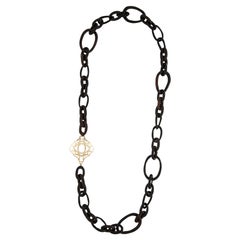 Faraone Mennella R.F.M.A.S Wood and 18K Link Station Necklace