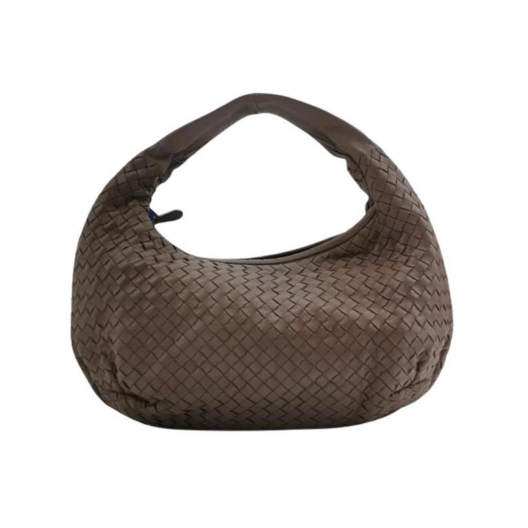 Bottega Veneta Belly Hobo Intrecciato Lambskin Leather Brown Medium 40cm For Sale