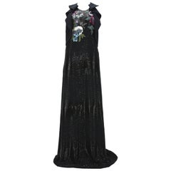 New ETRO Runway Fully Beaded Black Gown 44