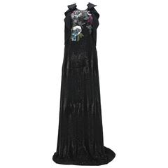 New ETRO Runway Fully Beaded Black Gown 11