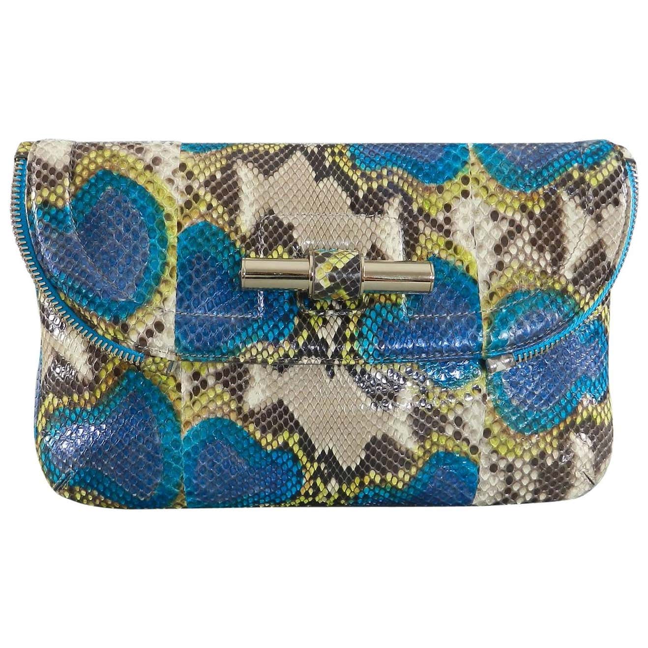 jimmy choo kaja patchwork python leather shoulder bag... Jimmy Choo Turquoise Blue Python Jasmine Clutch bag at 1stDibs