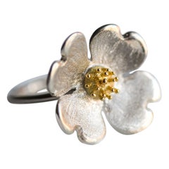 Sterling and 18K Dogwood Promise ring