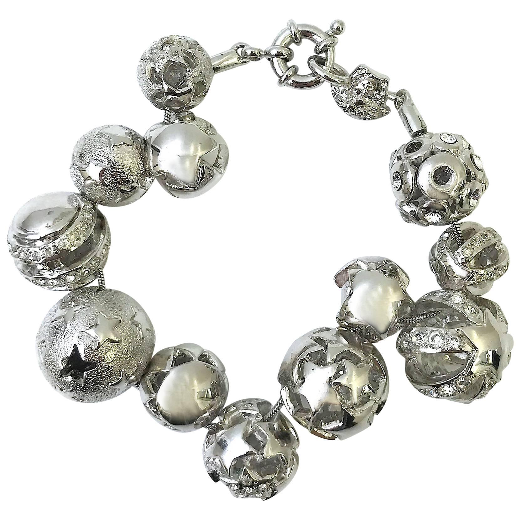 1990's Gianni Versace ball bracelet with cut out detailing  For Sale