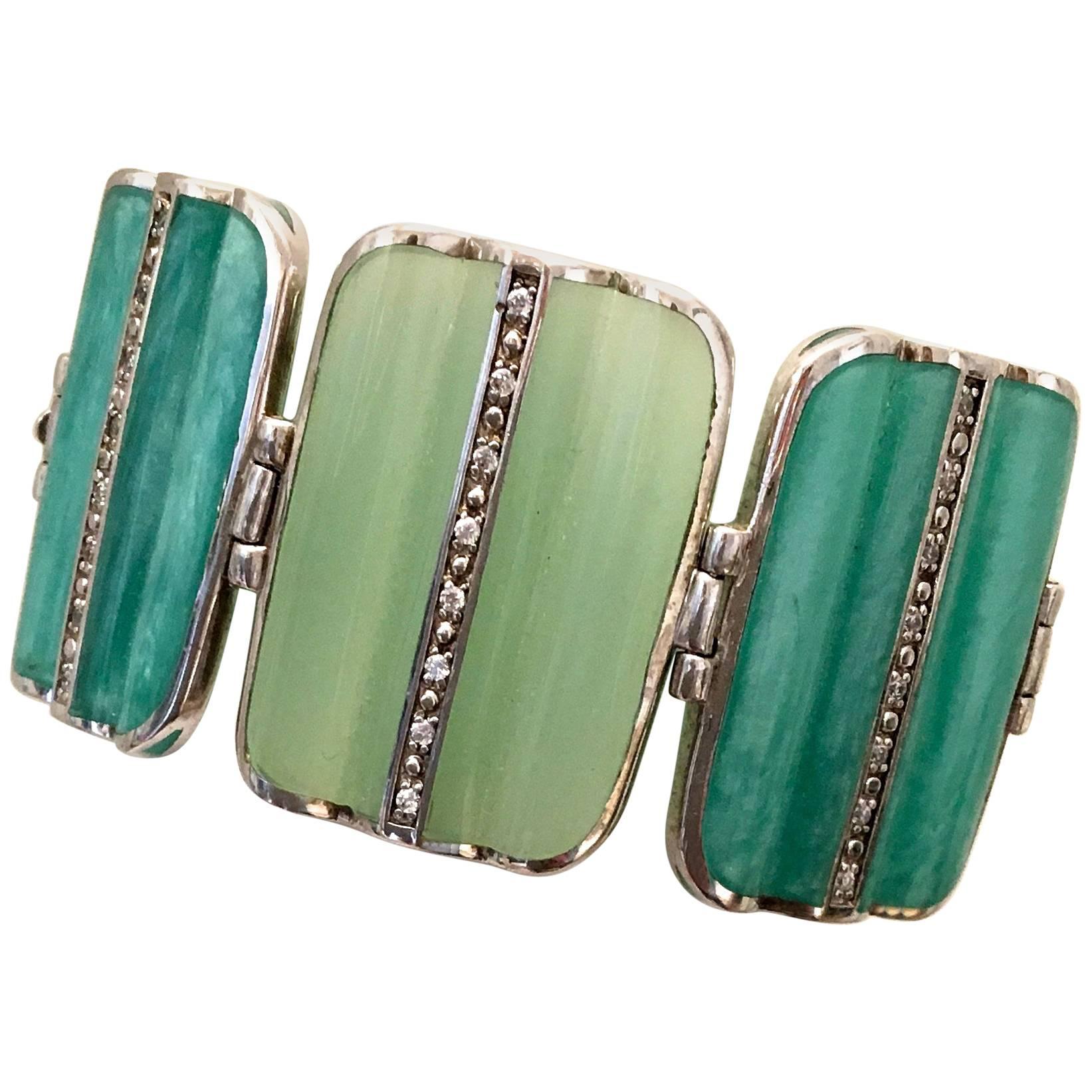 Miriam Salat Bracelet - Sterling Silver - Lucite For Sale