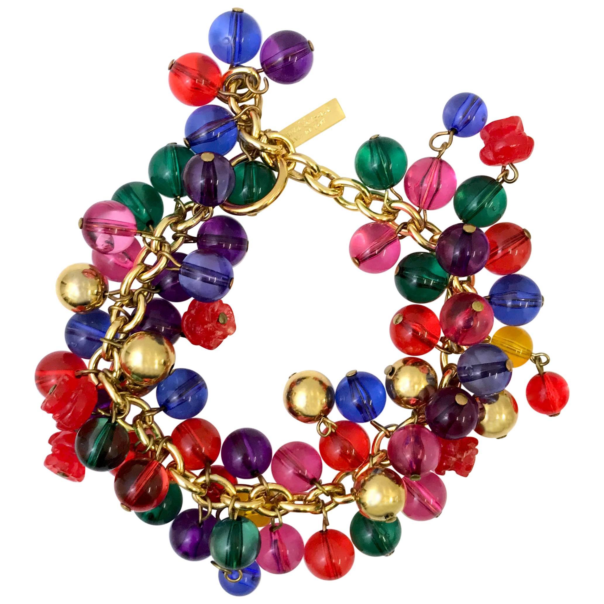 Gianni Versace multicoloured glass beaded bracelet, 1990s  