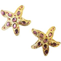 Vintage 1990s Gianni Versace starfish clip on earrings
