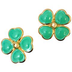 1990s Gianni Versace flower clip on earrings