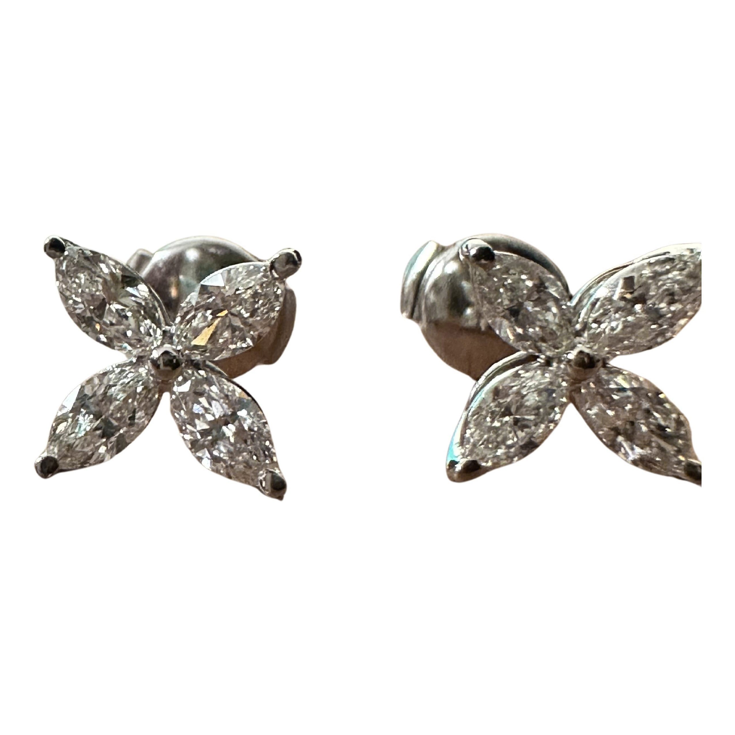 Pendientes grandes Tiffany Co Victoria 1,62 ct platino