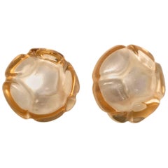 Vintage Chanel Earrings - Camellia Flower
