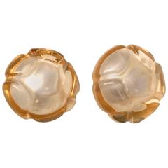 Vintage Chanel Earrings - Camellia Flower 12