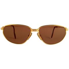 Retro Cartier Panthere Windsor 55mm Cat Eye Sunglasses 18K Heavy Plated France