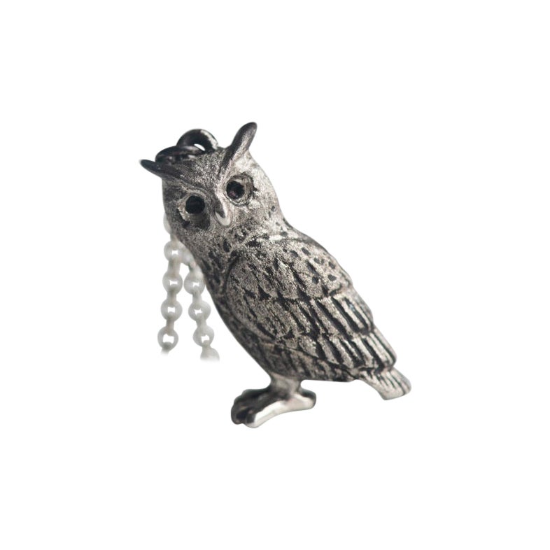 Sterling Silver Flaco the Owl Memorial Pendant For Sale