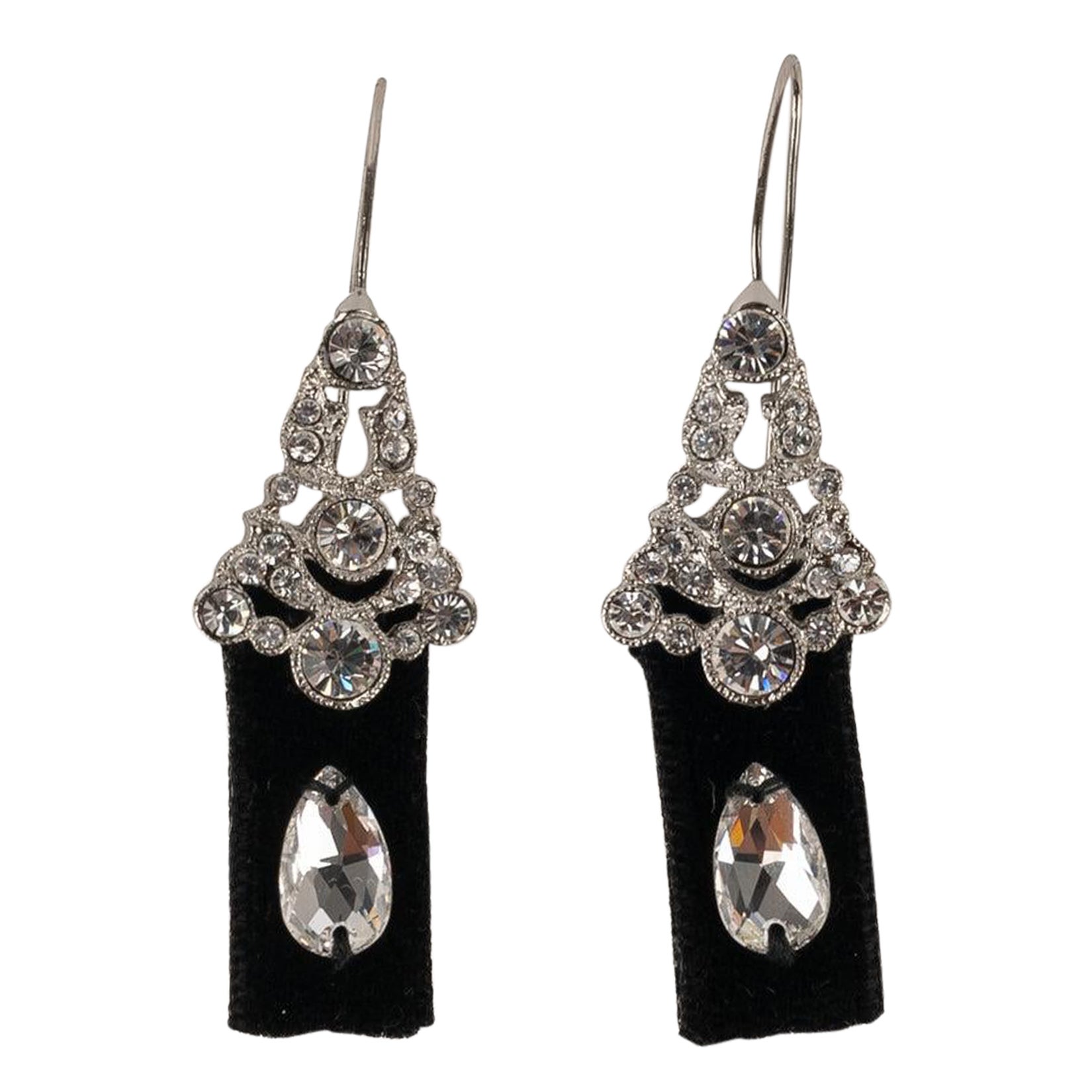 Christian Dior Silvery Metal Earrings, 2000 For Sale