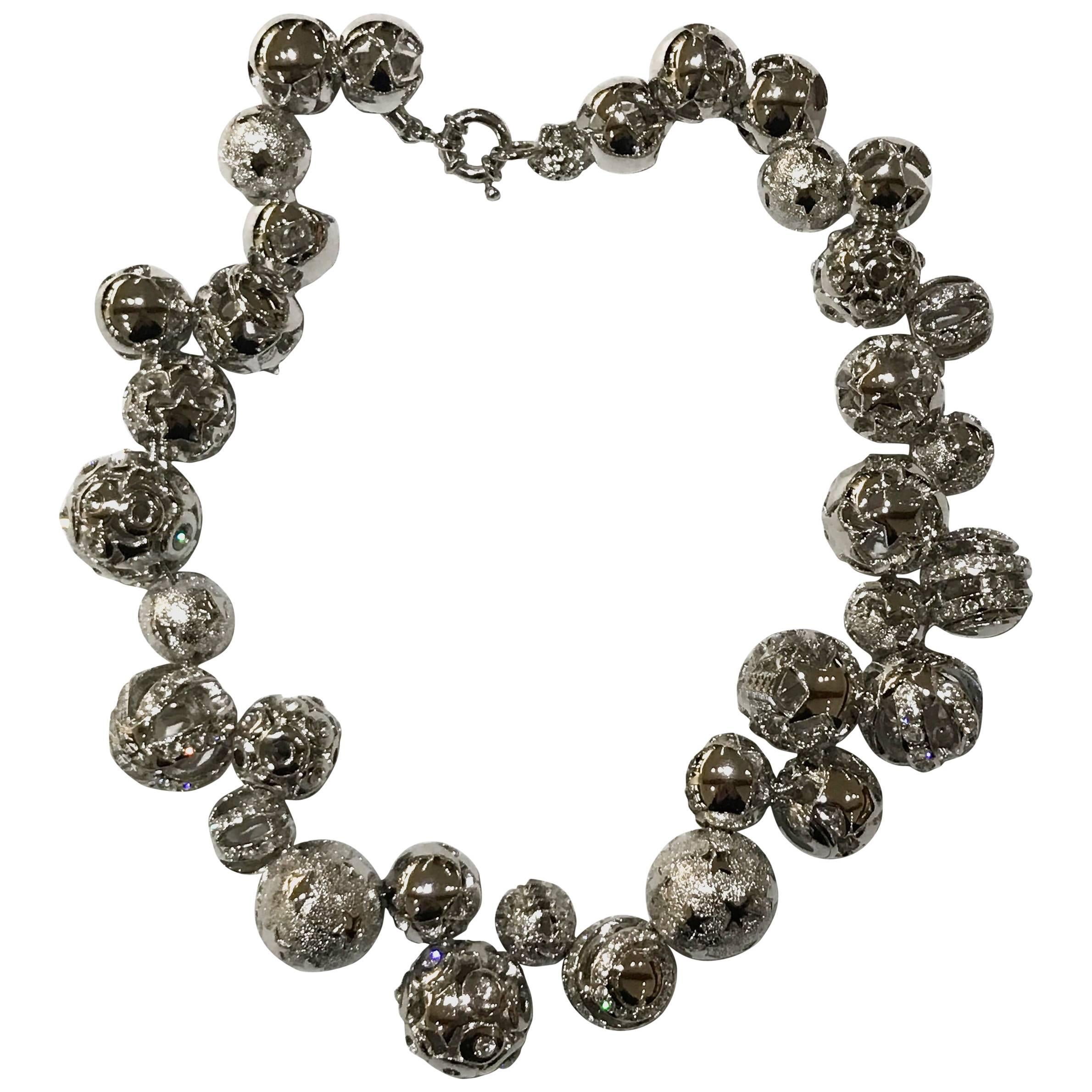 1990s Gianni Versace ball necklace with cutout detailing For Sale