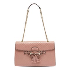 Gucci Pink Microguccissima Leather Medium Emily Chain Shoulder Bag