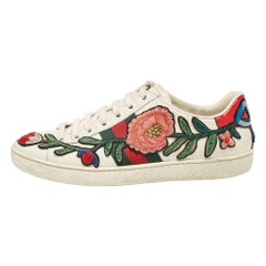 Gucci Sneakers Ace Lace Up in pelle bianca taglia 35