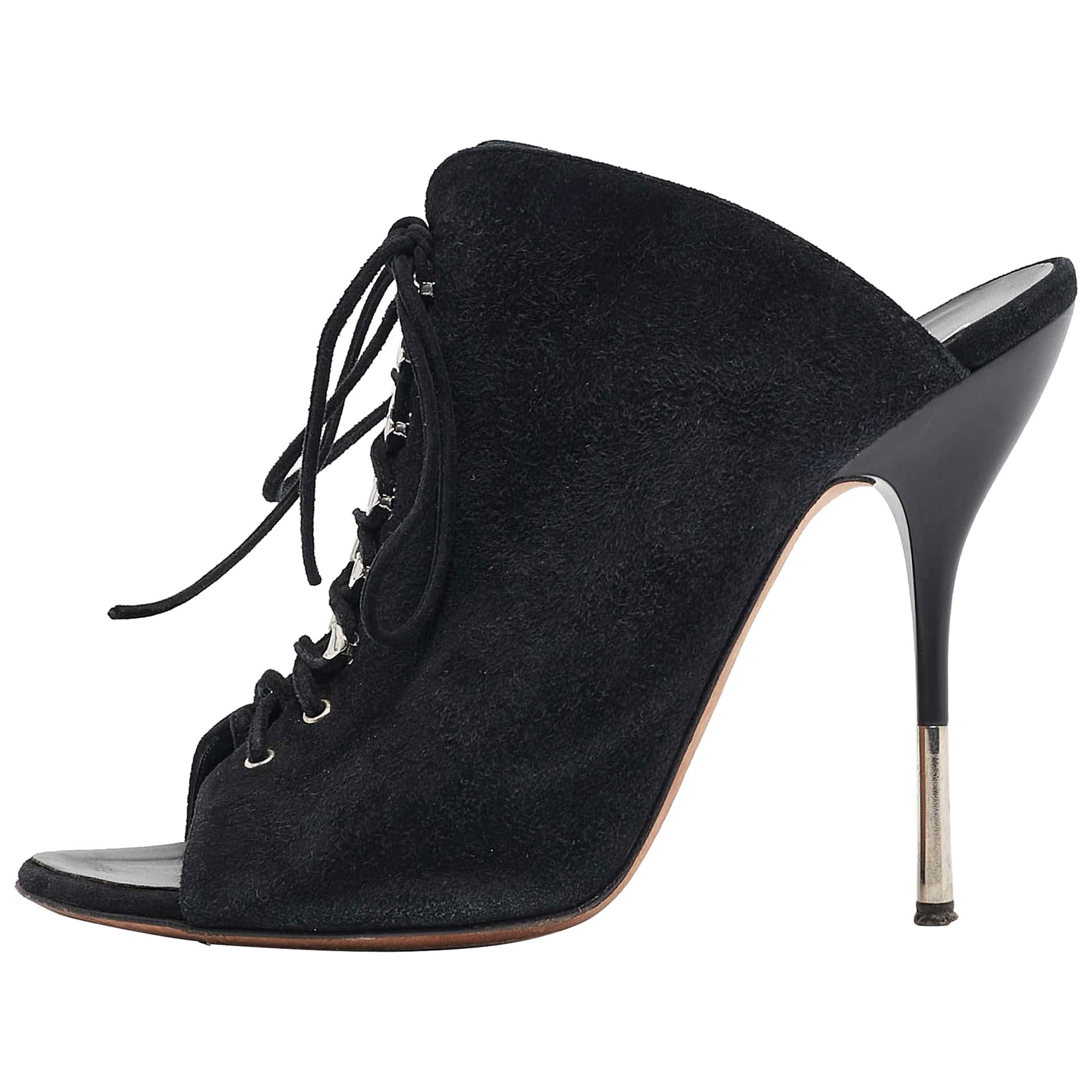 Giuseppe Zanotti Black Suede Mules Size 38 For Sale