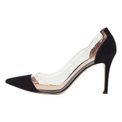 Gianvito Rossi Pumps a punta in PVC e camoscio nero misura 37,5