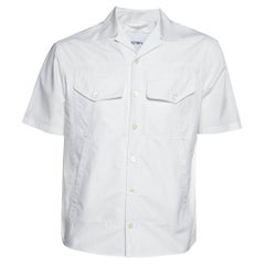 Neil Barrett White Camicia a manica corta in cotone con vestibilità boxy S.