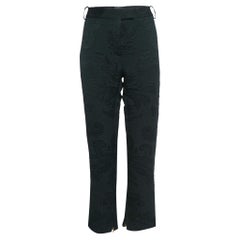 Salvatore Ferragamo Black Floral Jacquard Lace-Up Trousers M