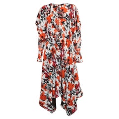 Roberto Cavalli Multicolor Silk Asymmetric Midi Dress M