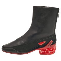 Raf Simons Black Leather Ankle Length Boots Size 41
