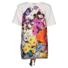 Etro T-shirt crème/multicolore en coton et soie imprimée M