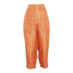 Stella McCartney Orange Ditsy Seidenhose mit Blumendruck und Seidenhose S