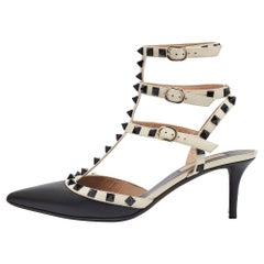Valentino Black Leather Rockstud Pumps Size 38.5