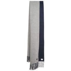 Burberry Grey/Blue Brushed Cashmere Reversible Scarf